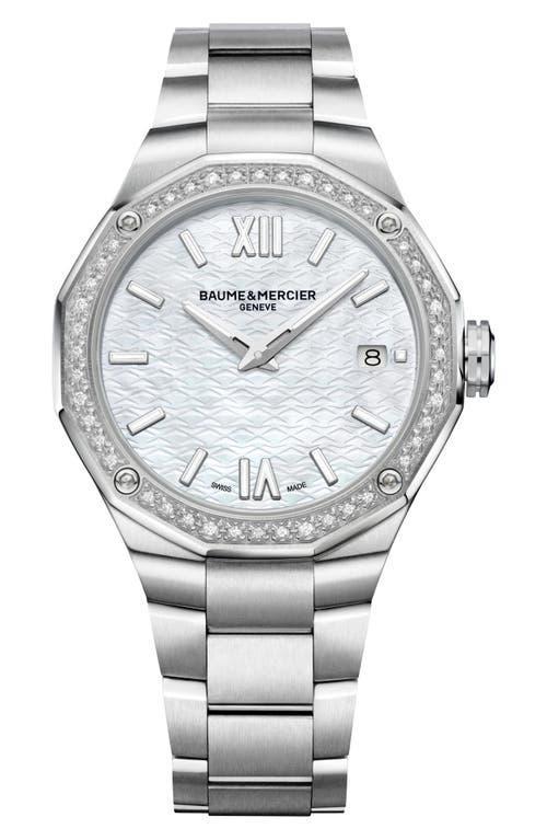 Womens Riviera Stainless Steel, Mother-Of-Pearl & Diamonds Watch Product Image