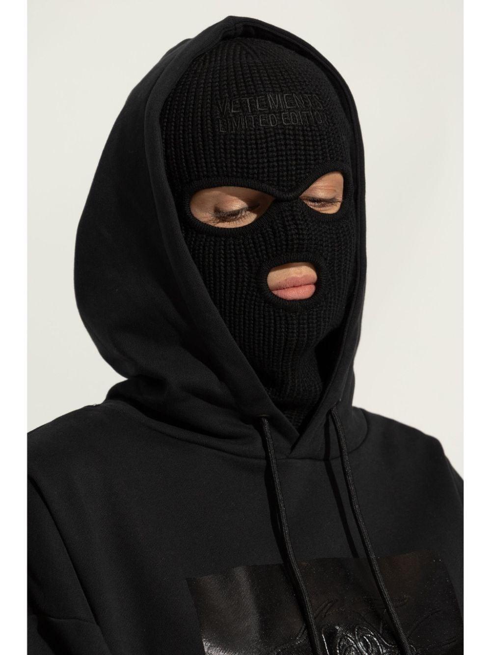 Knit Ribbed Balaclava In Black Product Image