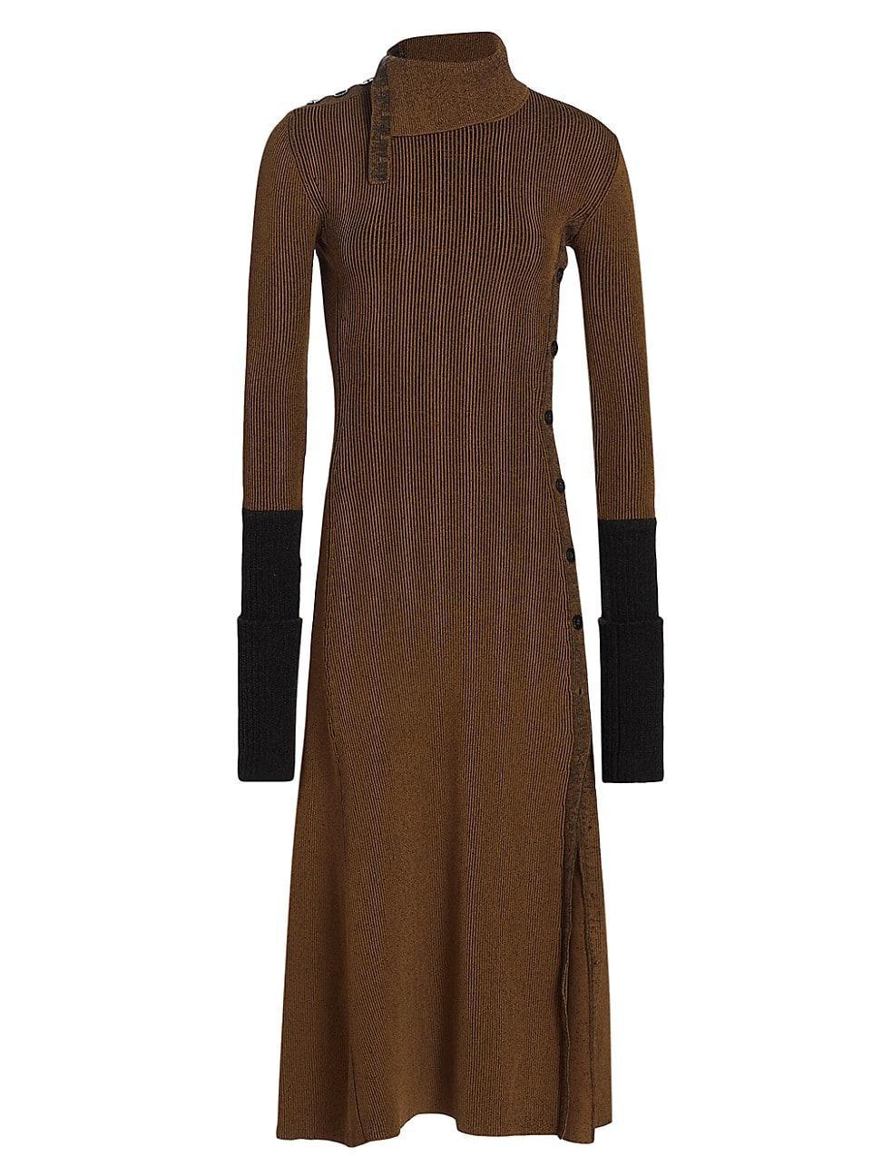 Womens Fine Rib-Knit Midi-Dress Product Image