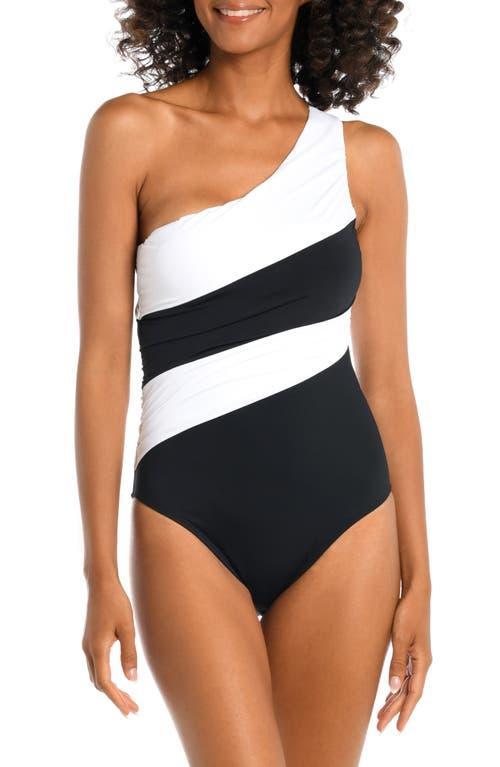 La Blanca Shirred Colorblocked One Piece Swimsuit Product Image