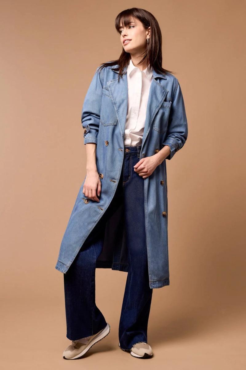 Denim Trench Coat Dress Product Image