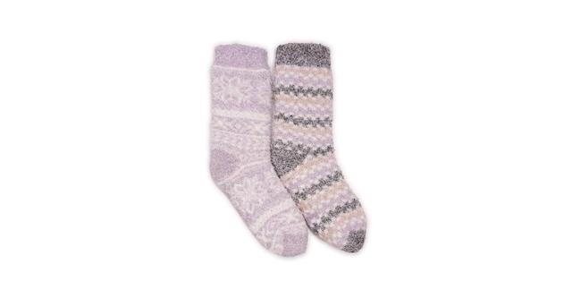 MUK LUKS Womens 2-Pack Cozy Cabin Socks Winter Purple Product Image