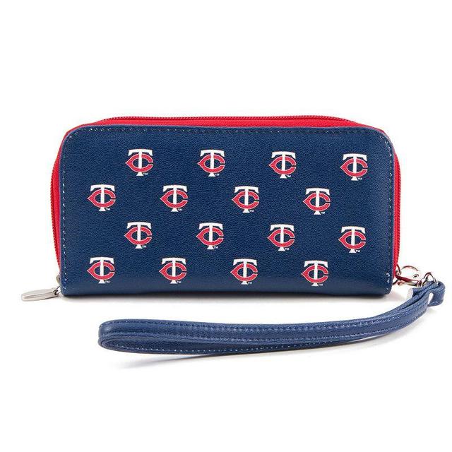 Womens Minnesota Twins Zip-Around Wristlet Wallet - Blue Product Image