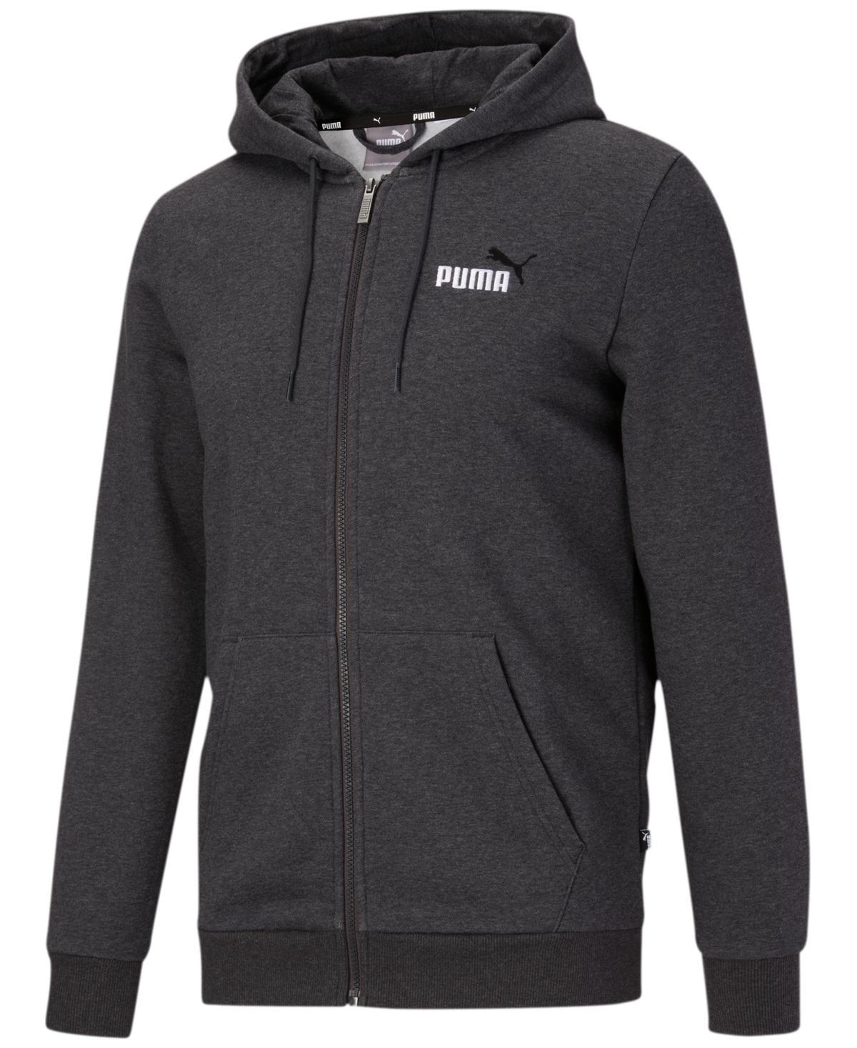 Puma Mens Zip-Front Long Sleeve Small Logo Fleece Hoodie Product Image