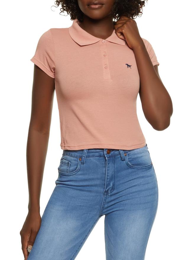 Womens Embroidered Logo Polo Shirt Product Image