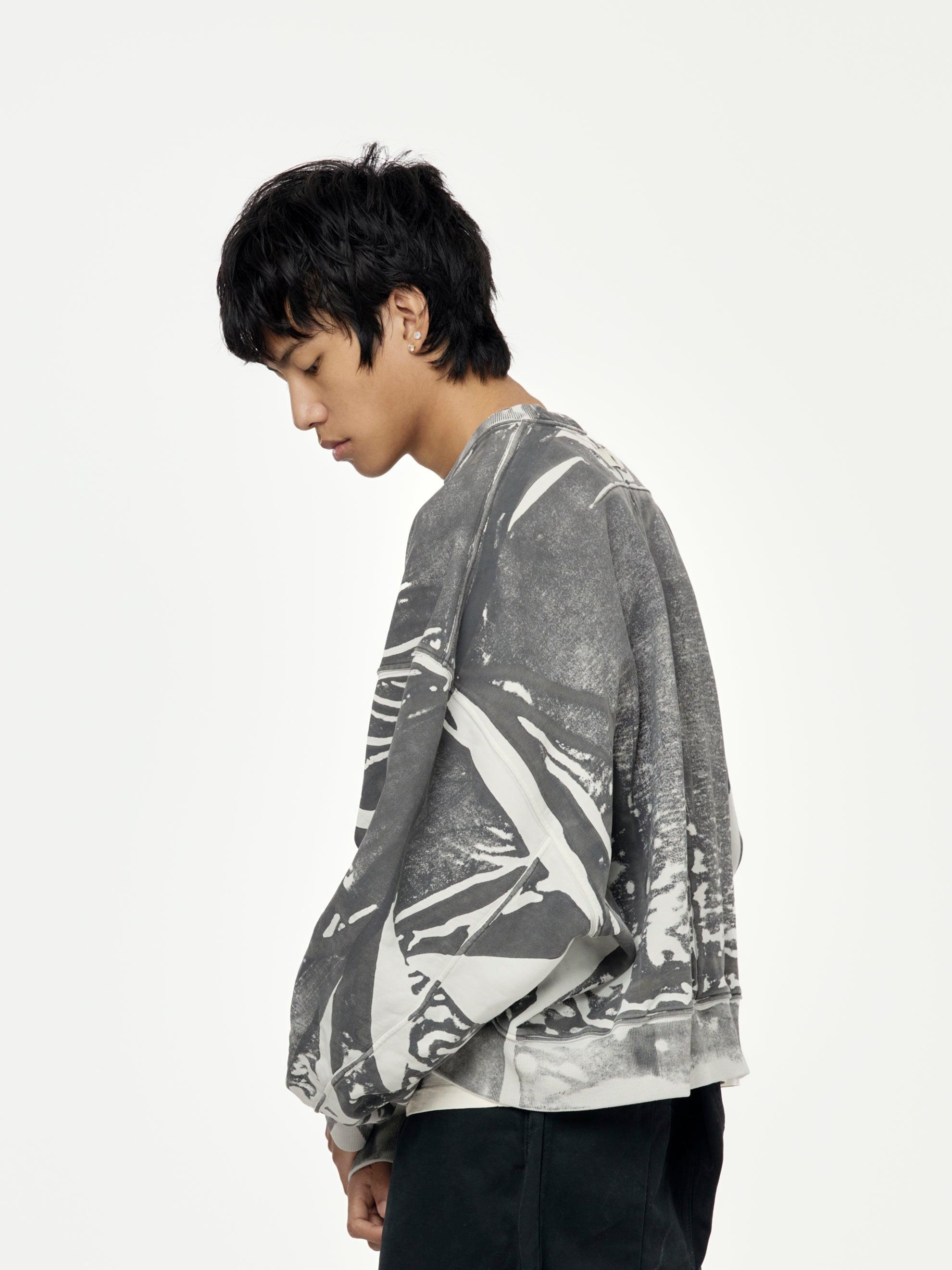 PLASTISOL L/S OVERSIZED CREWNECK (Grey) Product Image