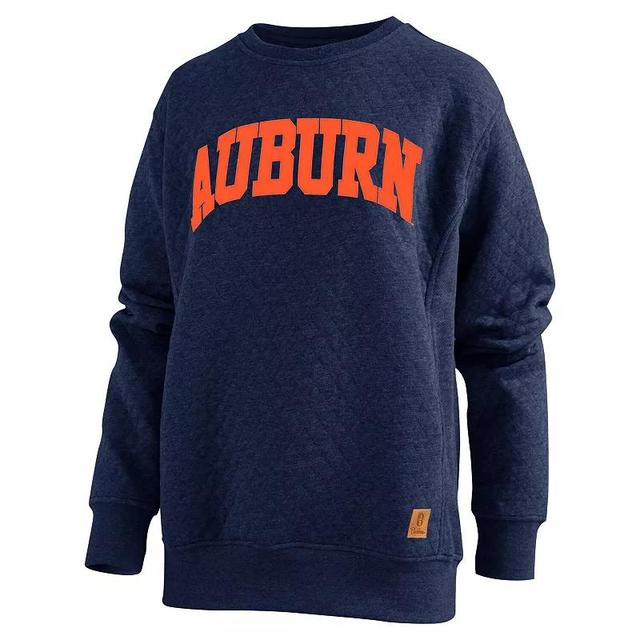 Womens Pressbox Auburn Tigers Moose Quilted Pullover Sweatshirt Blue Product Image