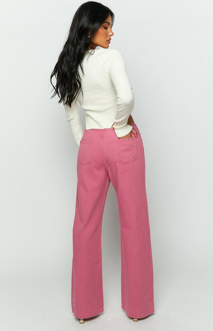 Lioness Practical Magic Hot Pink Jeans Product Image