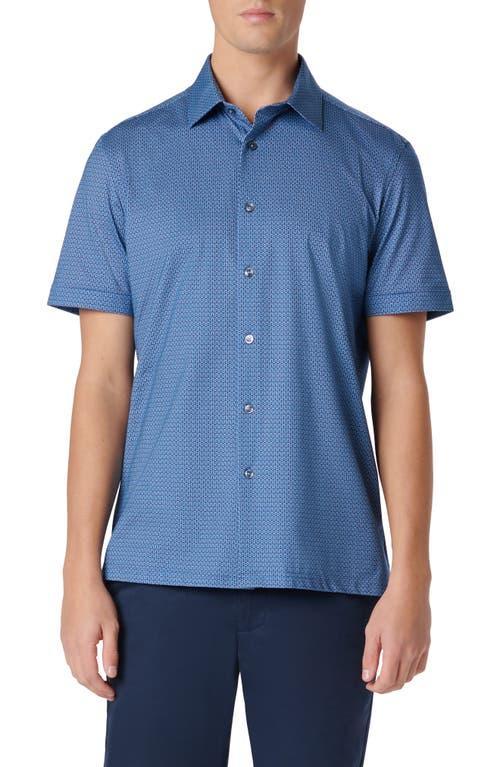 Mens Ooohcotton Milo Geometric Cotton-Blend Short-Sleeve Shirt Product Image