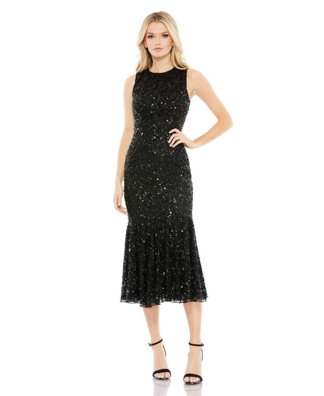 Womens Metallic Midi-Dress Product Image