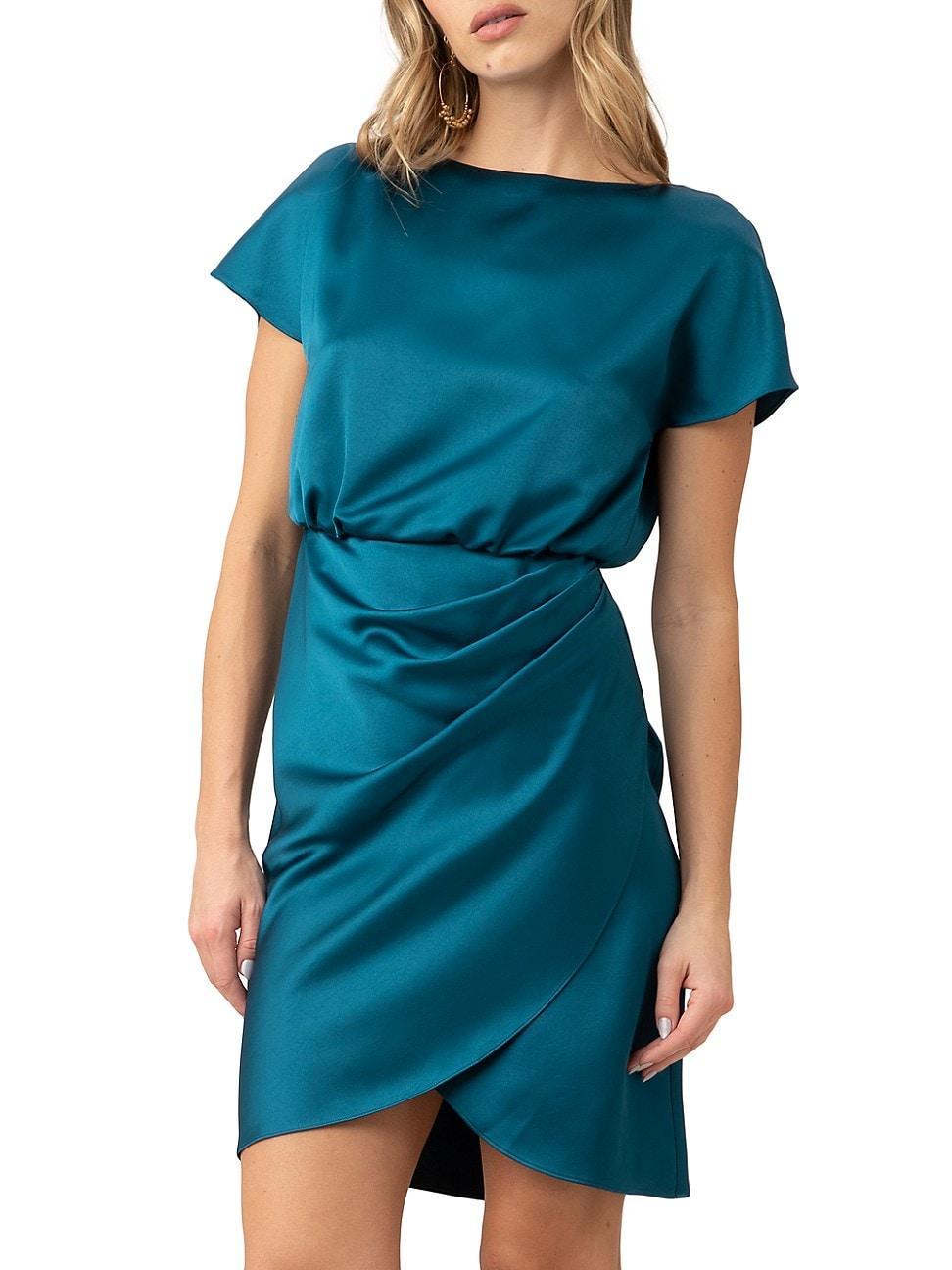 Womens Gramercy Draped Satin Dress Product Image