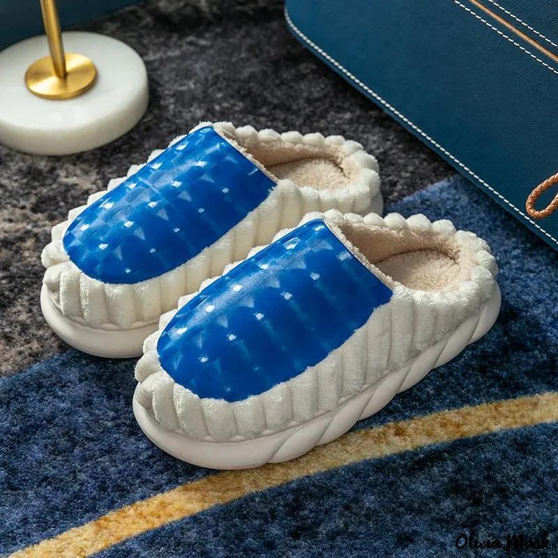 Olivia Mark – New fall and winter warm cotton slippers female corduroy simple wear-resistant home slippers couple cotton slippers Product Image