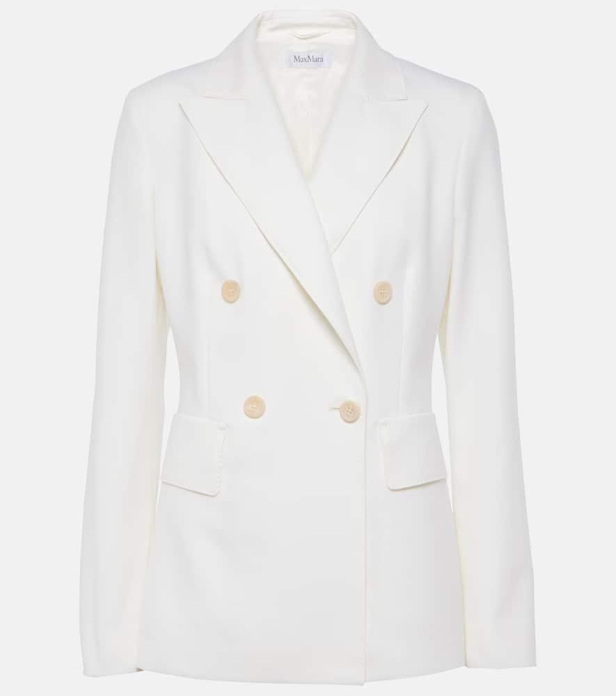 MAX MARA Osanna Virgin Wool Gabardine Blazer In White Product Image