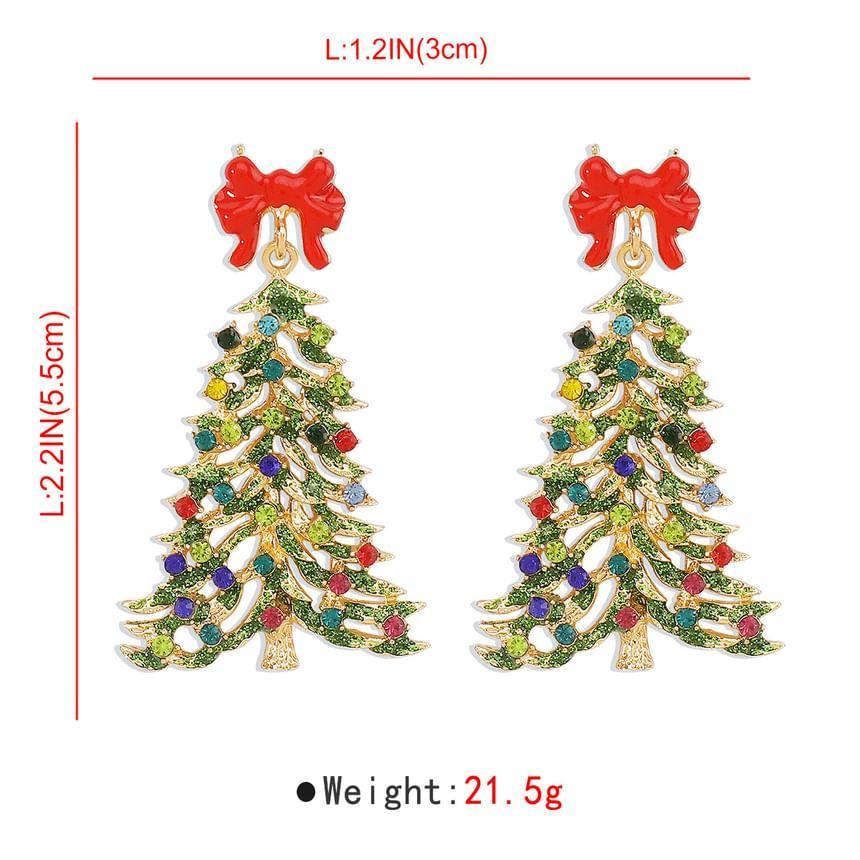 Rhinestone Christmas Tree Drop Earring Product Image