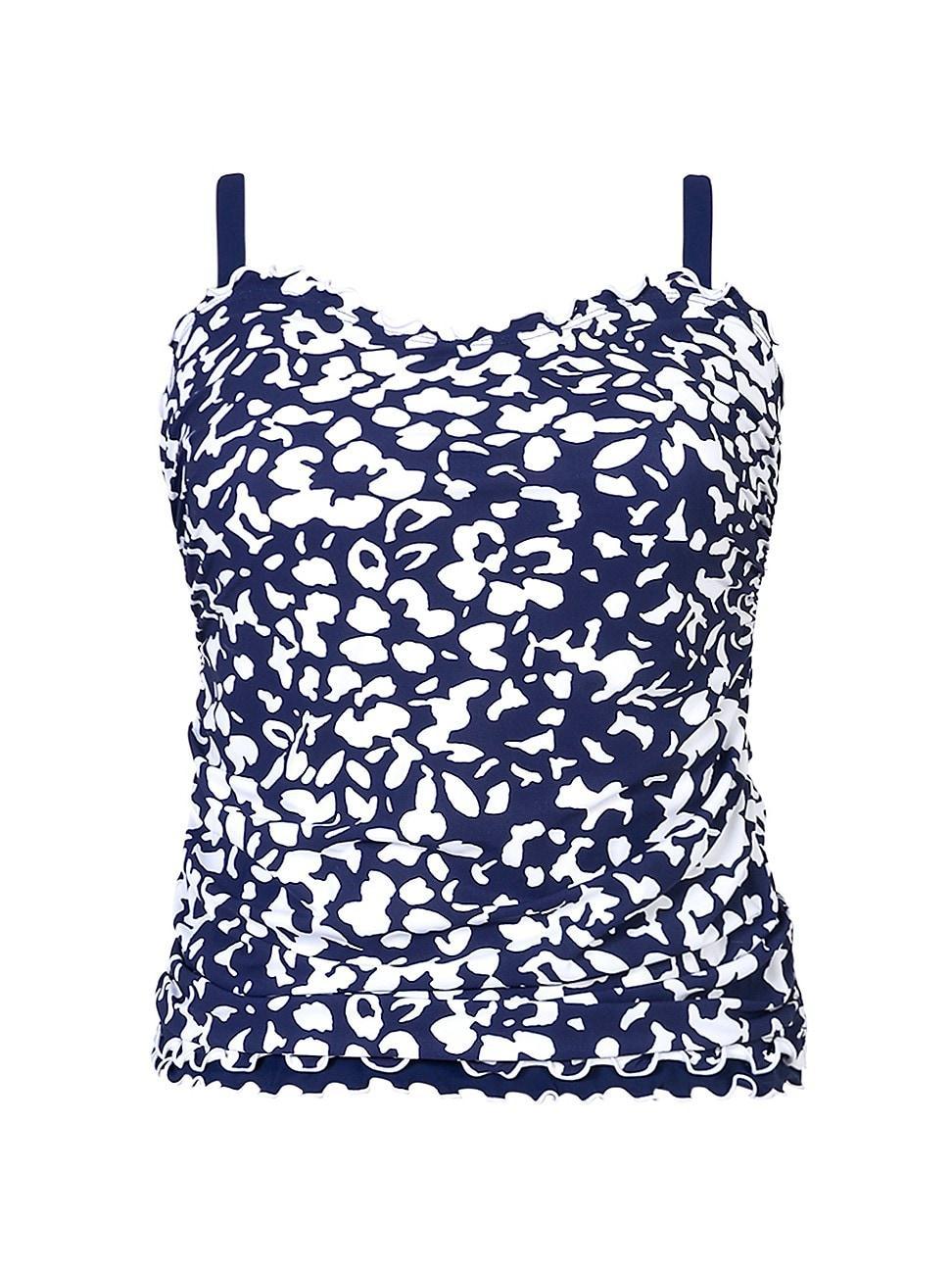 Womens Floral Ruched Tankini Top Product Image