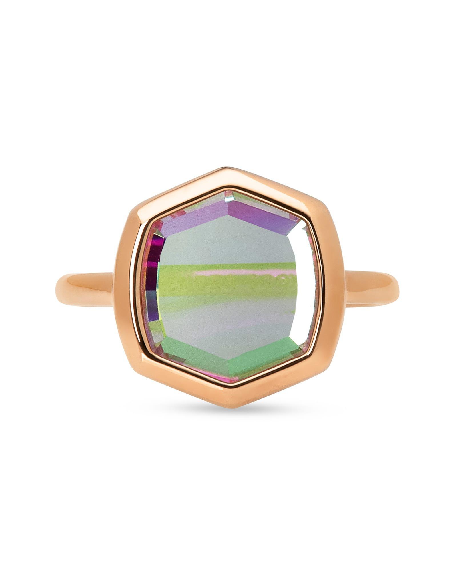 Kendra Scott Demi-fine Davis Stone Cocktail Ring (Sterling Silver/Ivory Mother-of-Pearl) Ring Product Image