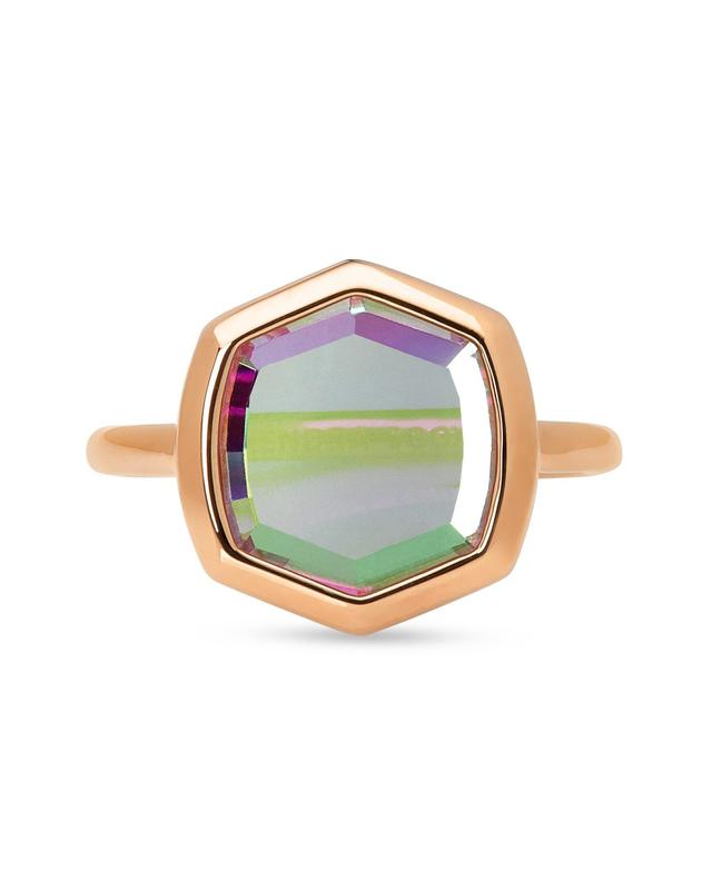 Scott Kendra Scott Davis 18k Rose Gold Vermeil Cocktail Ring in Dichroic   Glass Product Image