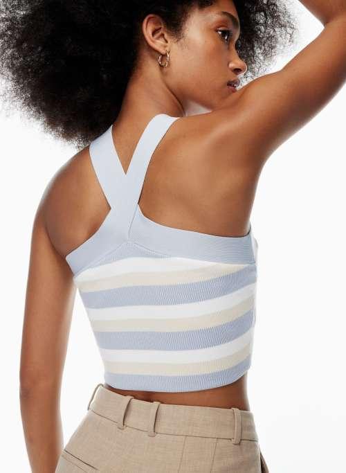 sculpt knit criss cross cropped tank Product Image