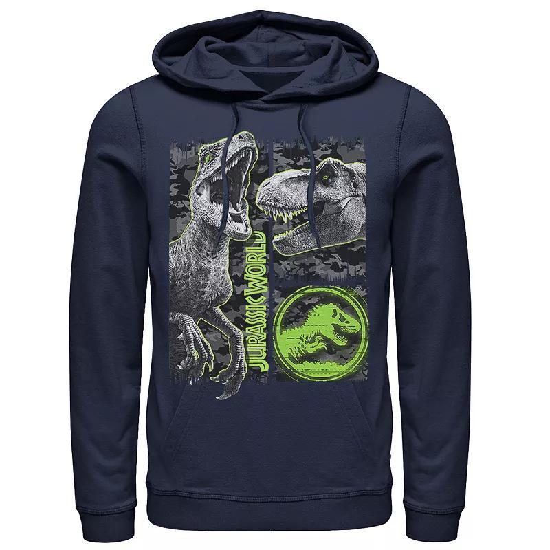 Mens Jurassic World Two Raptor T-Rex Camo Scratch Hoodie Product Image