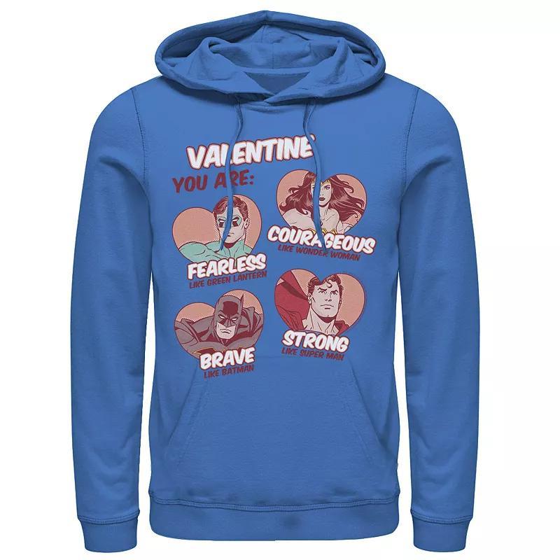 Mens DC Comics Justice League Valentine You Are Heart Portraits Hoodie Product Image