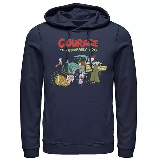 Mens Courage The Cowardly Dog Scene Logo Hoodie Blue Product Image