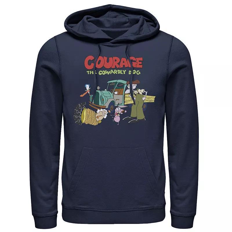 Mens Courage The Cowardly Dog Scene Logo Hoodie Athletic Grey Product Image