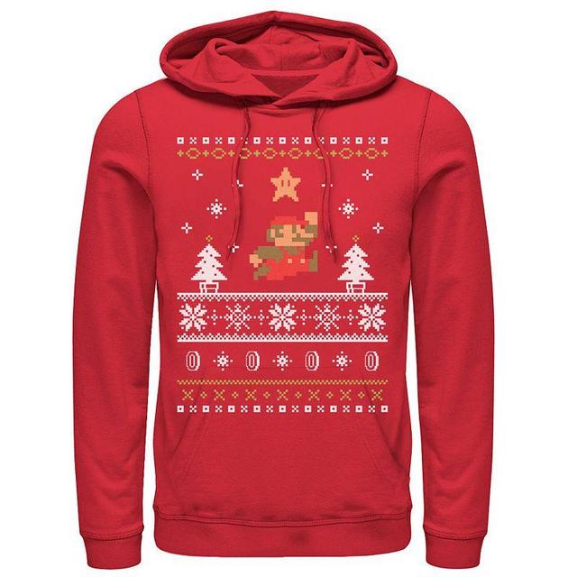 Mens Nintendo Super Mario Mario Snow Level Ugly Christmas Hoodie Product Image