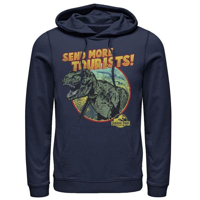 Mens Jurassic Park T-Rex Send More Tourists Hoodie Blue Product Image