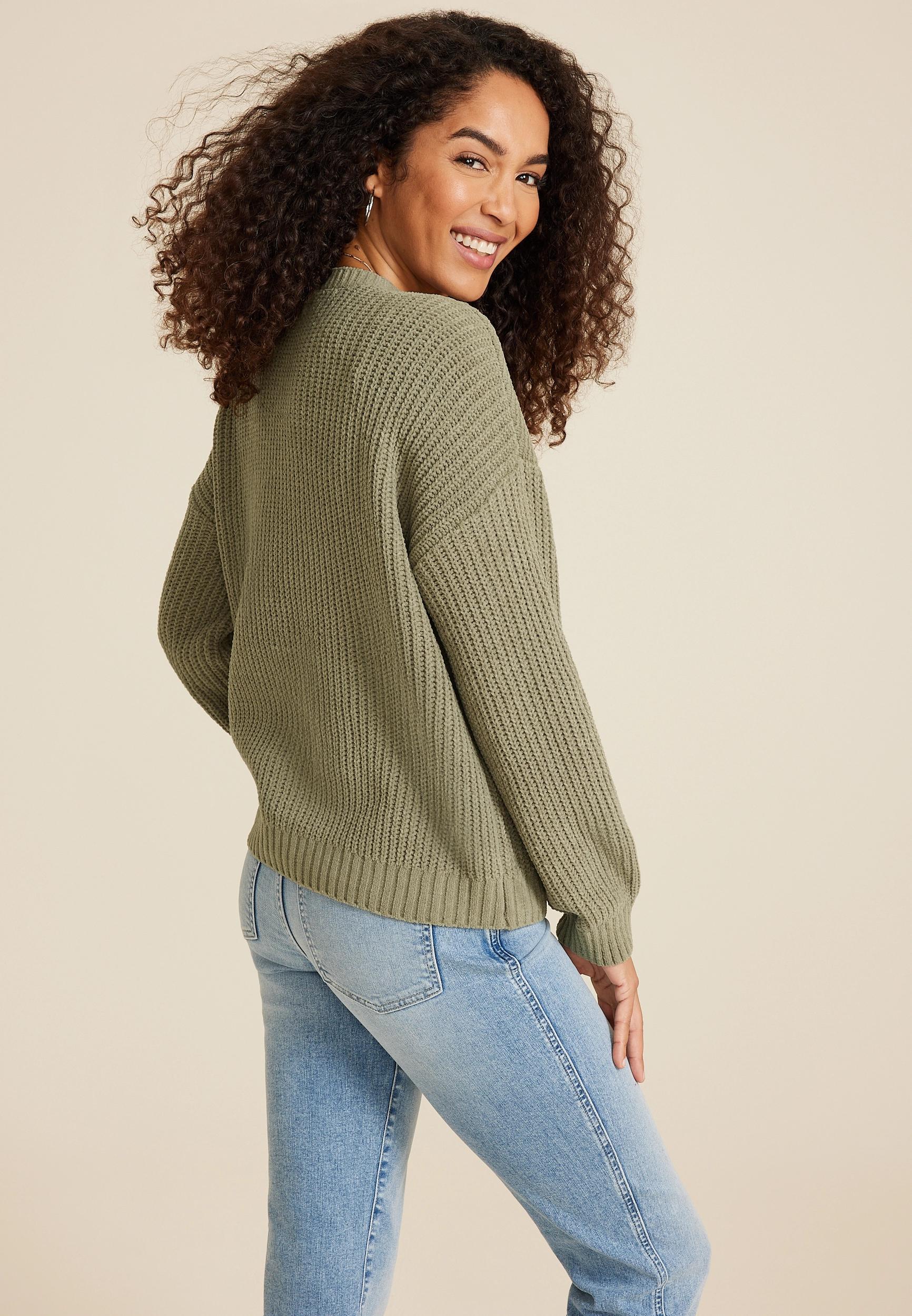 Matte Chenille Checkerboard Sweater Product Image