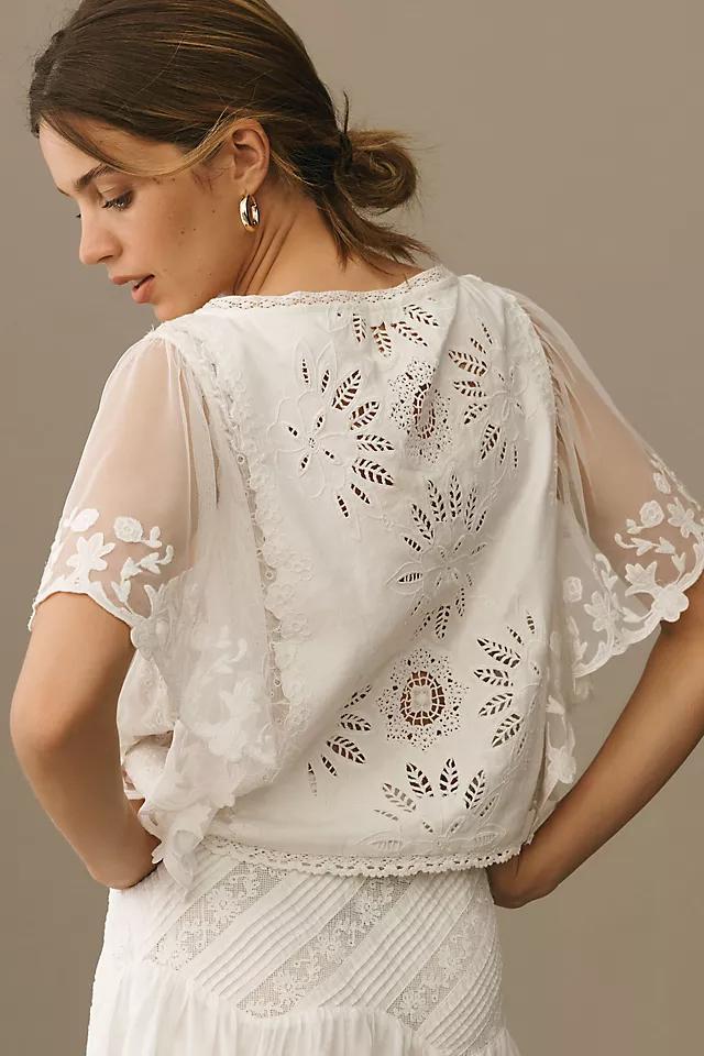 By Anthropologie Boxy Lace Blouse Product Image