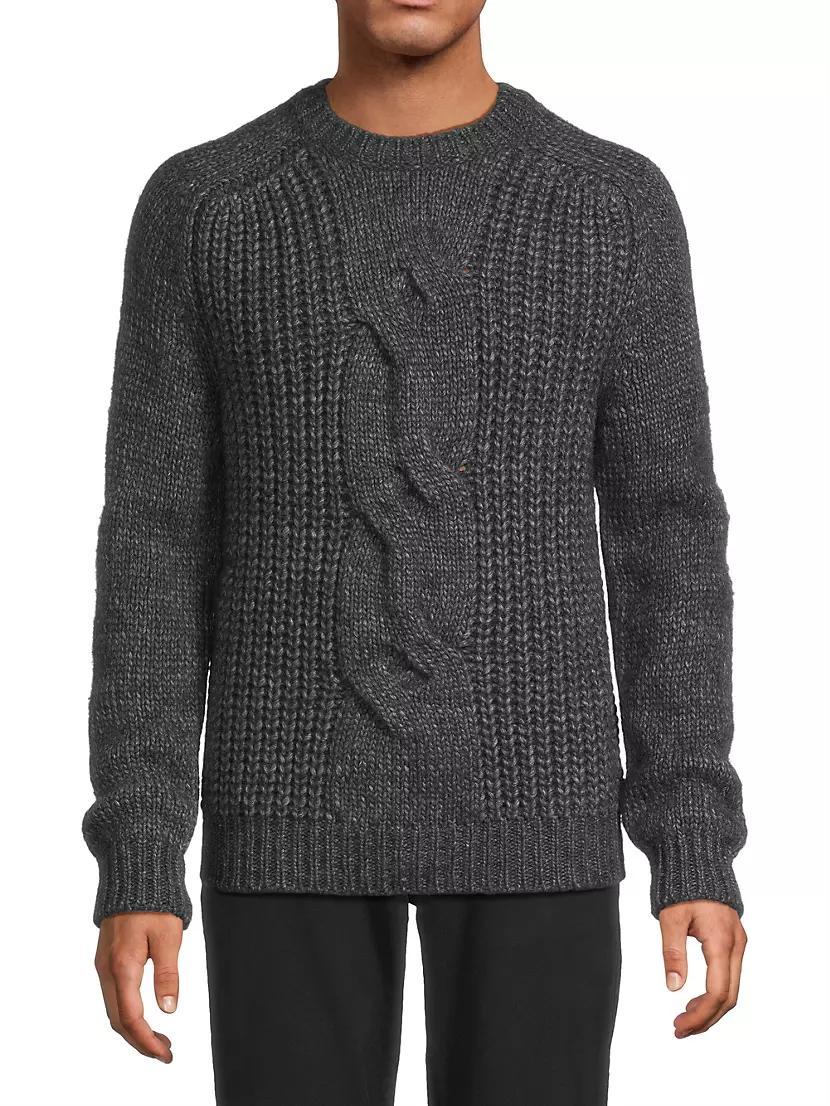 Cable-Knit Crewneck Sweater Product Image