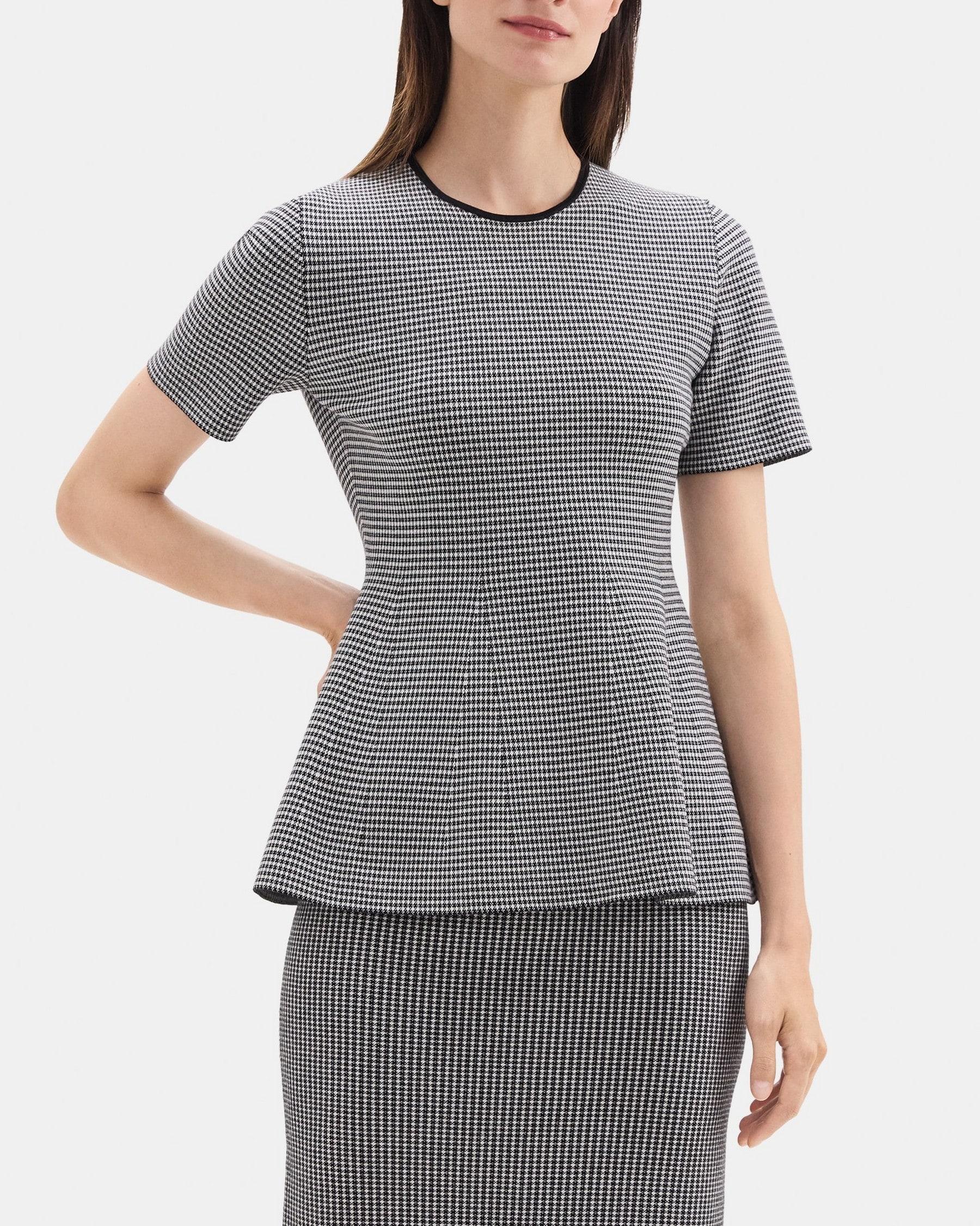 Peplum Sweater in Stretch Viscose Knit Product Image