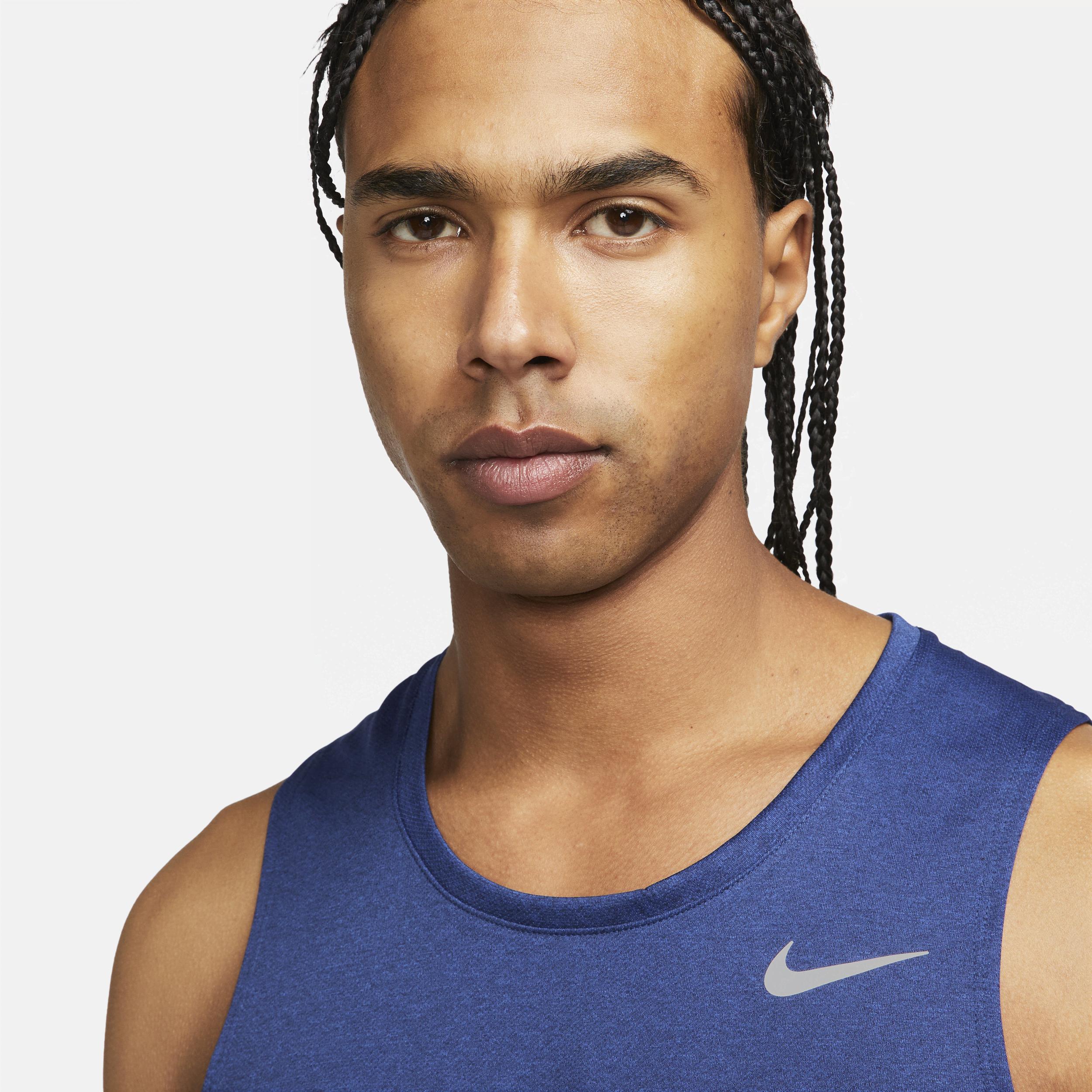 Nike Mens Miler Dri-fit Running Tank - Particle Grey Product Image