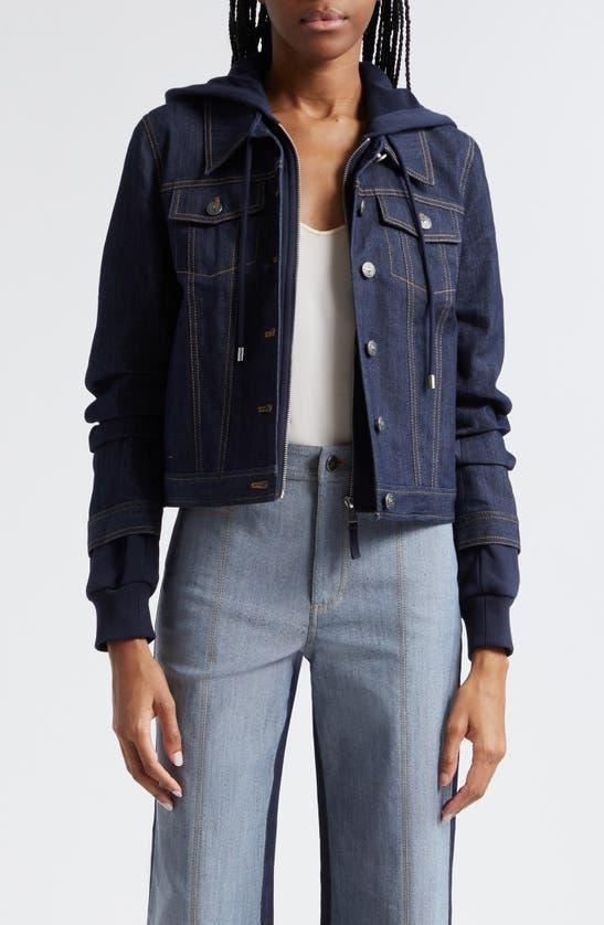 Jess Hooded Denim Jacket In Indigo Product Image