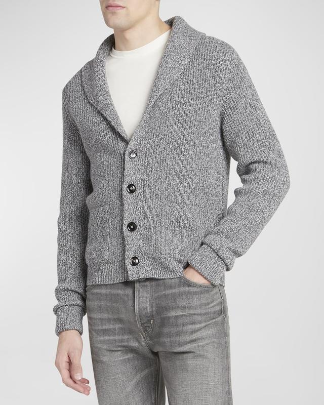 Mens Cashmere Shawl Collar Cardigan Sweater Product Image