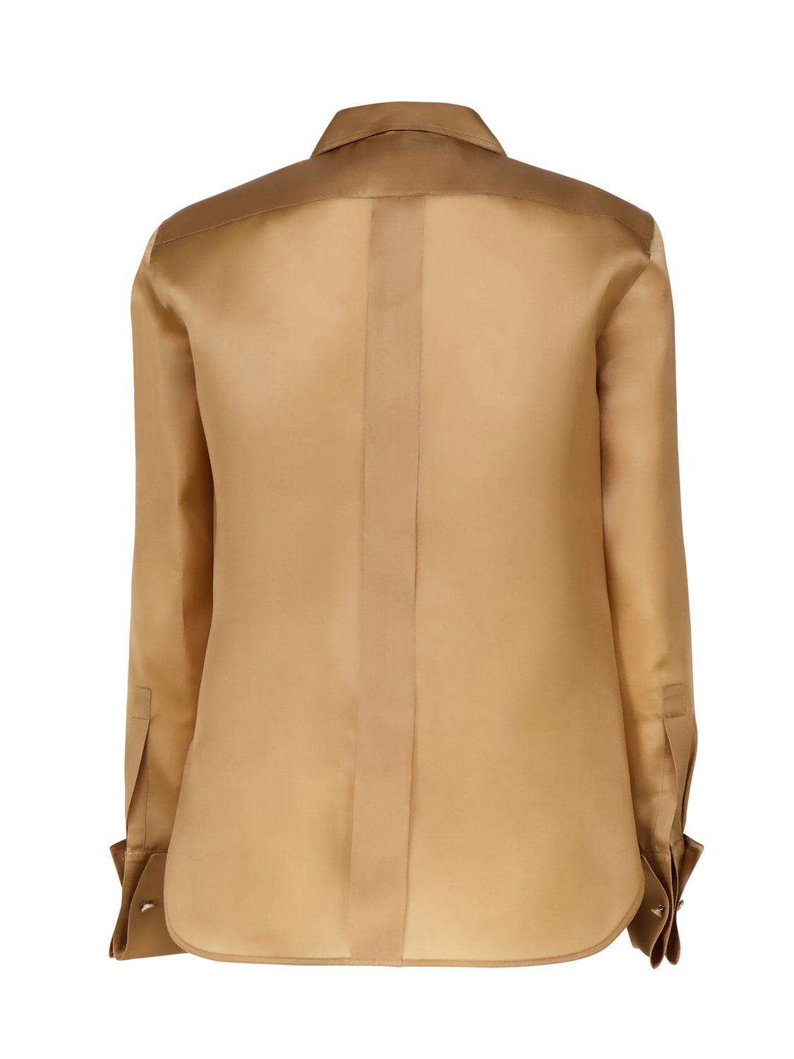 MAX MARA Nola Silk Organza Shirt In Brown Product Image