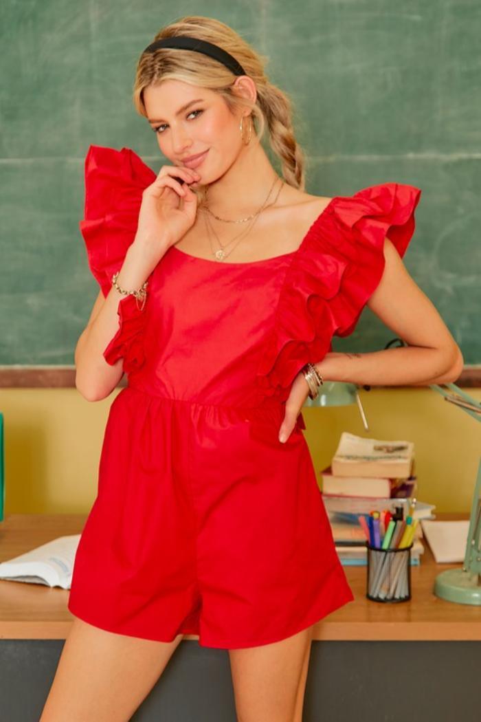 Ruffle Sleeve Romper Product Image