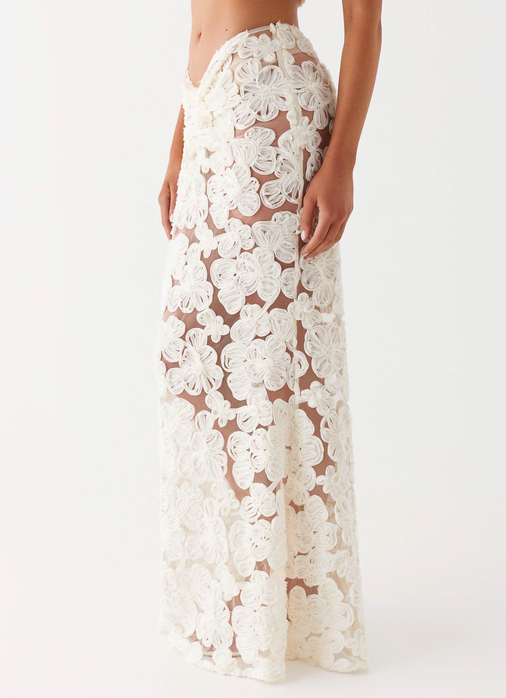 Fiorella Floret Maxi Skirt - Ivory Product Image