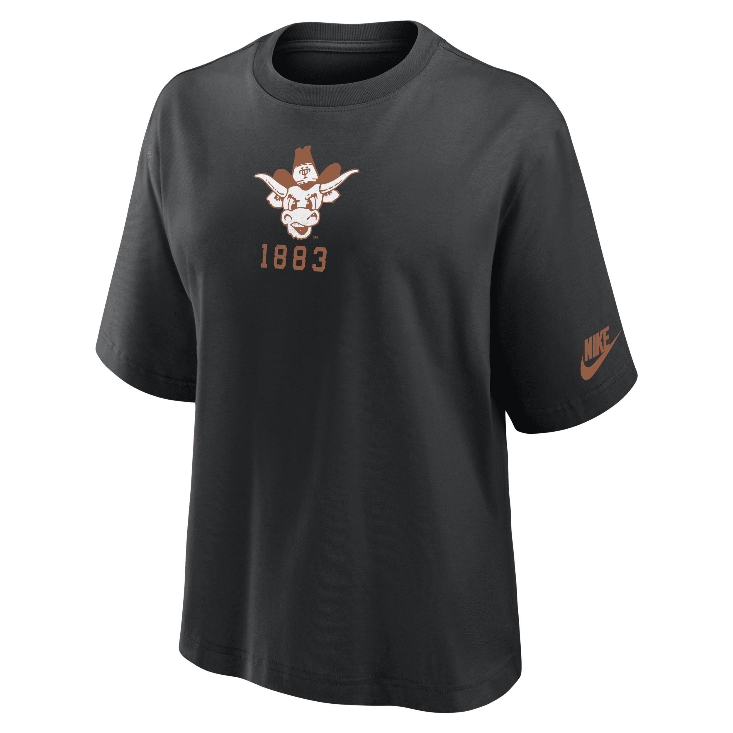 Nike Womens Black Texas Longhorns Boxy Legacy Established T-Shirt Product Image