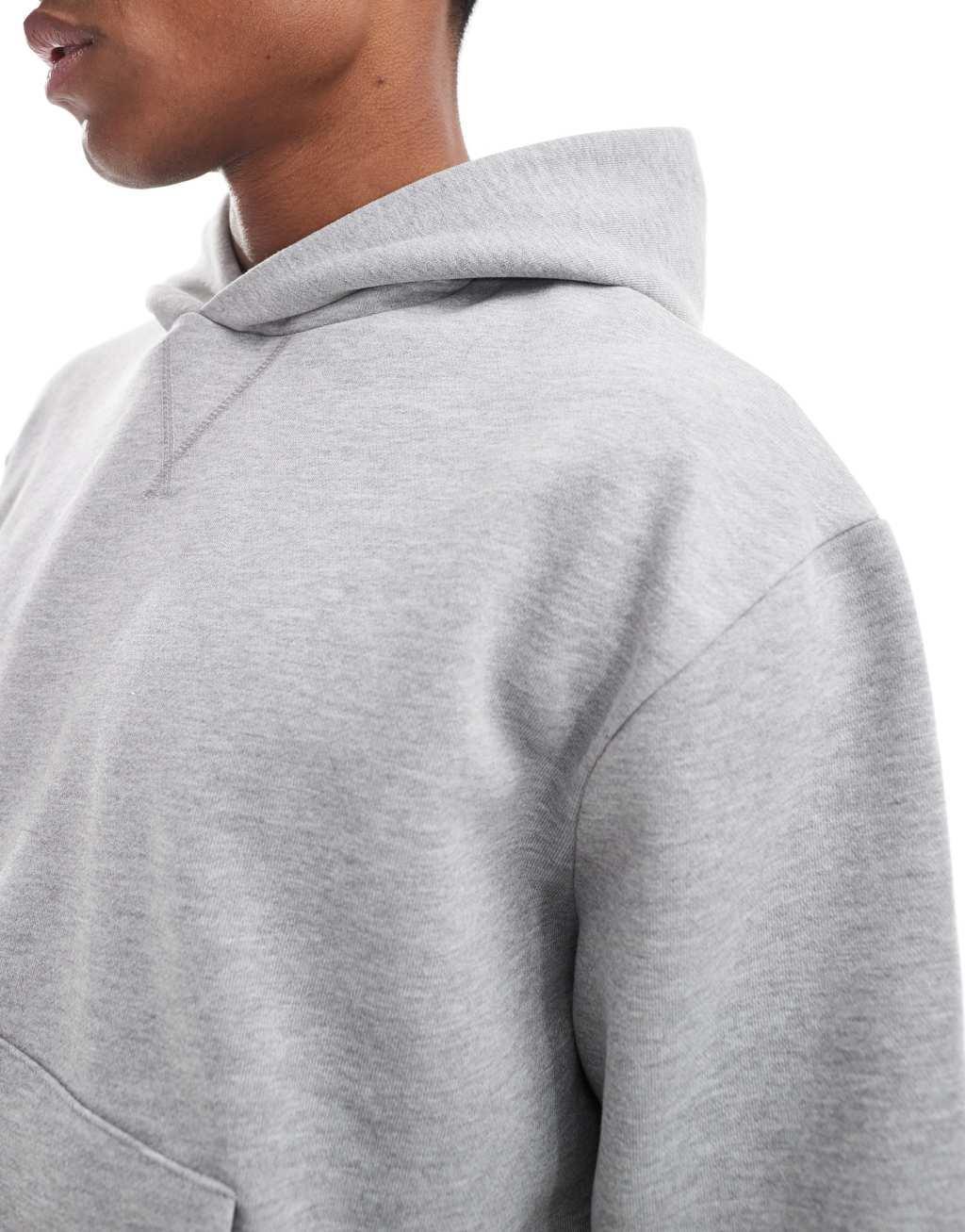 ASOS DESIGN premium 400gsm heavyweight boxy oversized hoodie in washed gray Product Image