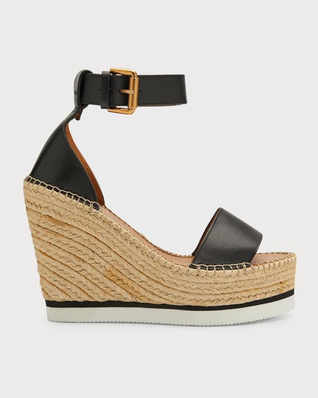 Glyn Leather Wedge Espadrille Sandals Product Image