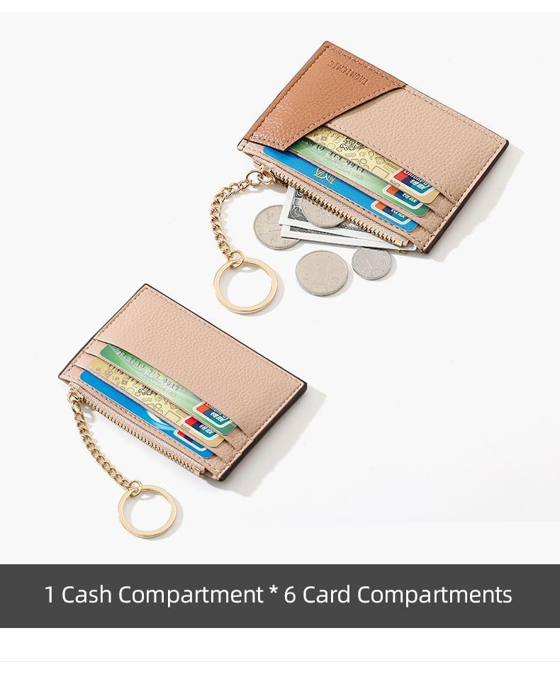 Two Tone Faux Leather Card Holder Product Image