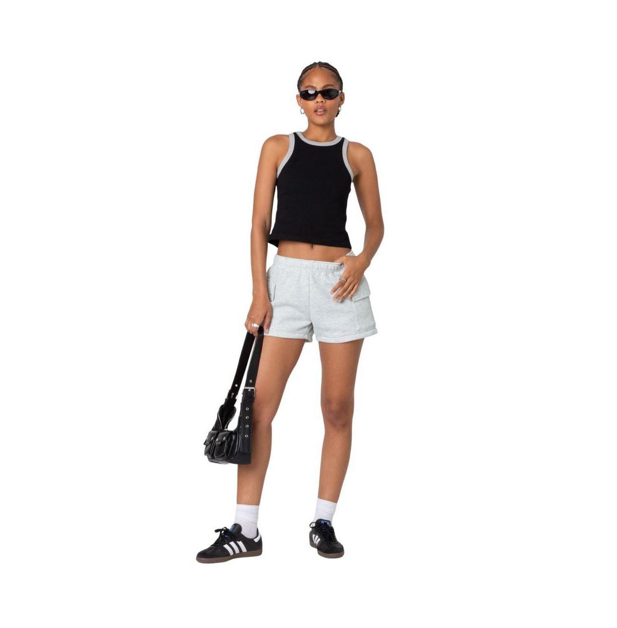 Edikted Womens Garnet Cargo Sweat Shorts Product Image