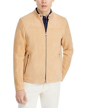 Michael Kors Suede Full Zip Racer Jacket Product Image