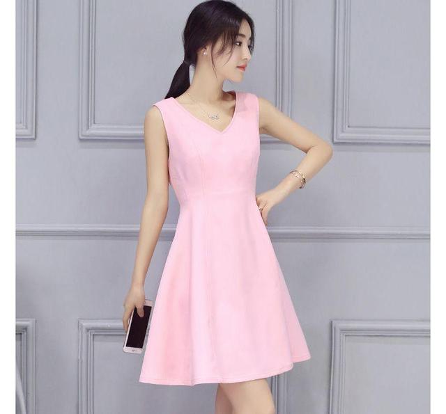 Sleeveless V-Neck A-Line Mini Dress Product Image