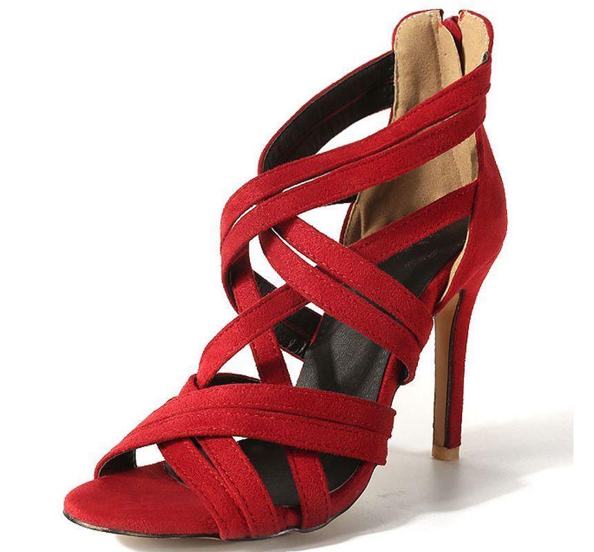 Faux Suede Strapped High Heel Sandals product image