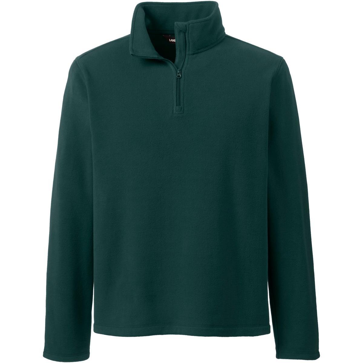 Mens Lands End Lightweight Fleece Quarter Zip Pullover Red Product Image