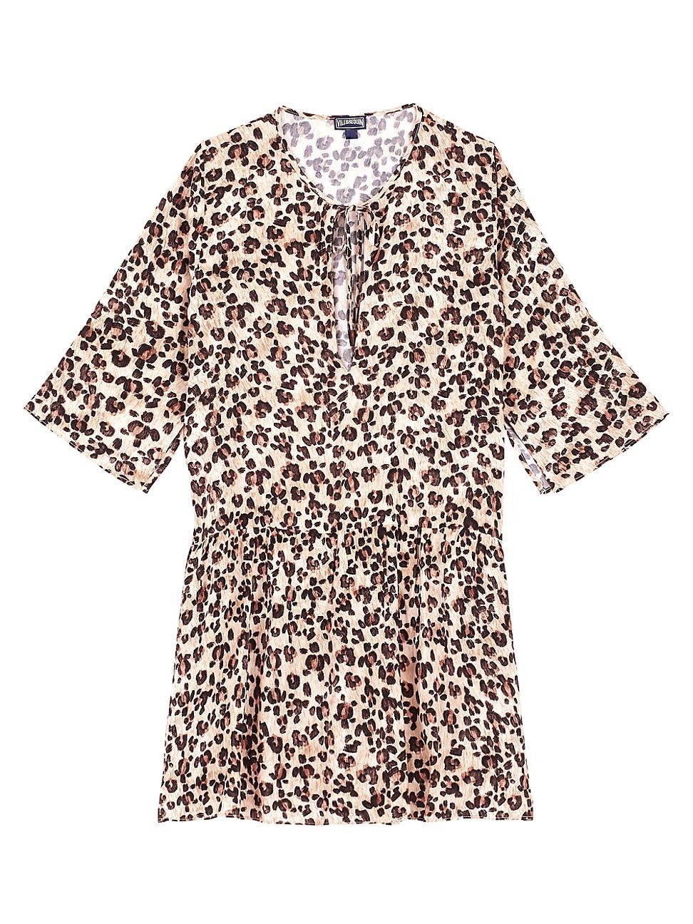 Womens Turtles Leopard Keyhole Minidress Product Image