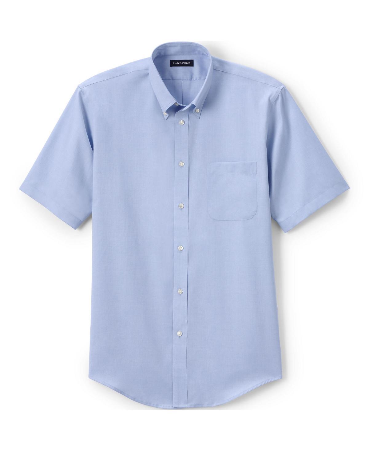 Lands End Mens School Uniform Short Sleeve No Iron Pinpoint Dress Shirt Product Image