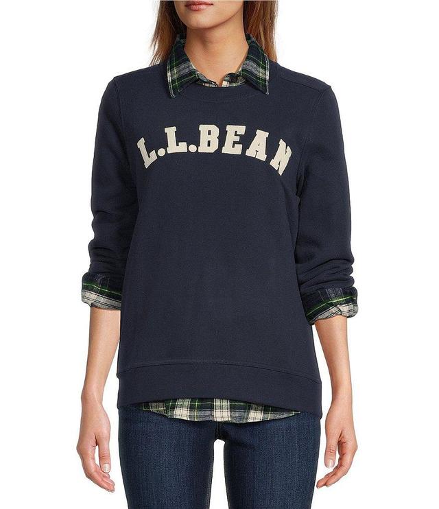 L.L.Bean 1912 Soft & Cozy Crew Neck Long Sleeve Logo Detail Sweat Shirt Product Image